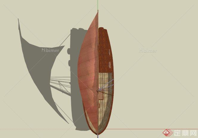 某古典中式木舟SU模型