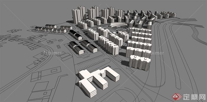 某居住区建筑用地规划设计SU模型