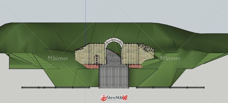 古道入口模型，附psd原件