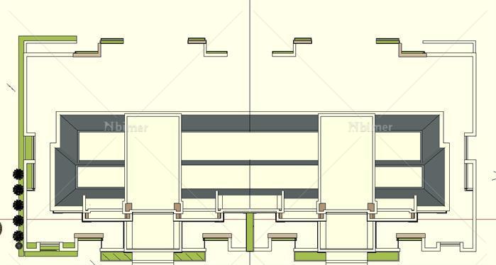 某欧式双拼多层洋房公寓建筑设计方案SU模型[原创
