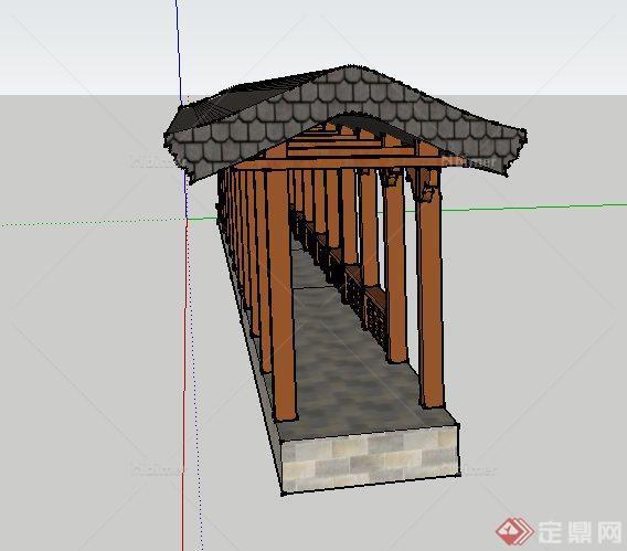 古典中式长廊设计su模型