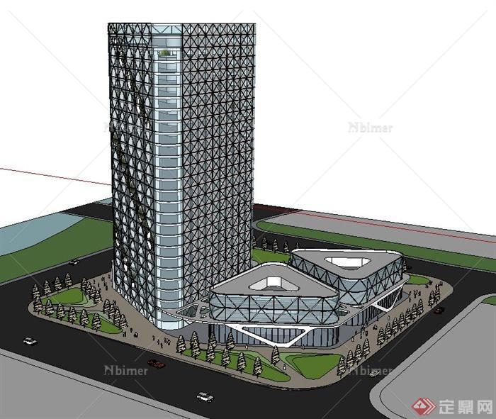 某高层综合楼建筑设计SU模型