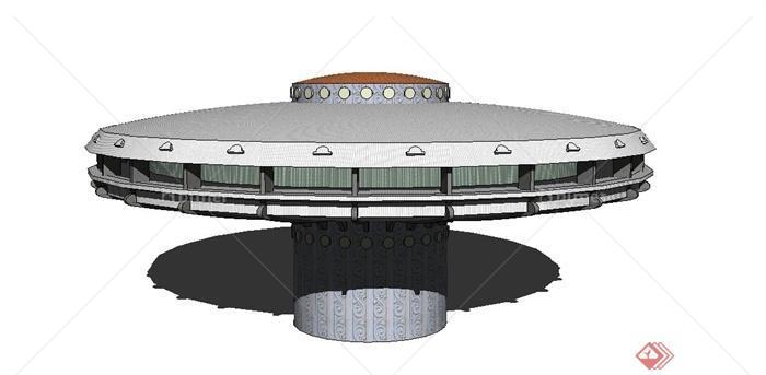 某圆盘形办公建筑设计SU模型