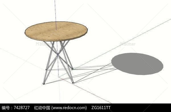 圆形小咖啡桌SU模型