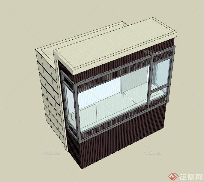 简约岗亭设计SU模型