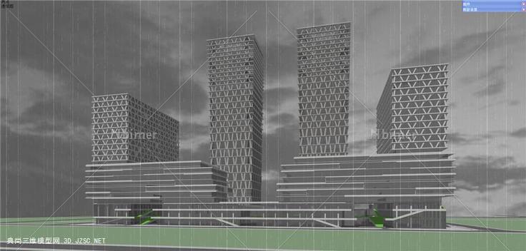 0514综合办公楼方案二模型CCDI中建 高层办公楼s