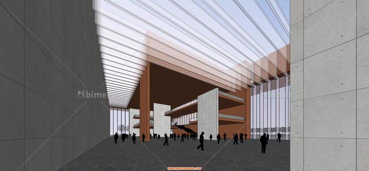 清华大学艺术公建博物馆（整套CAD+方案效图+SU模