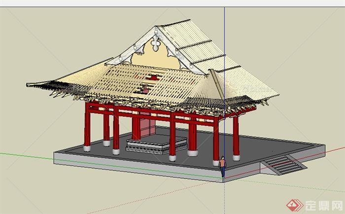 某古典中式园林古建设计SU模型