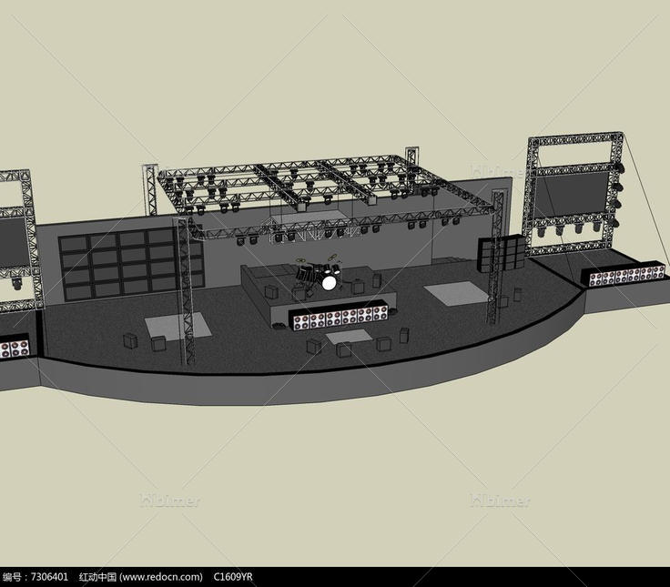室外表演舞台SU模型