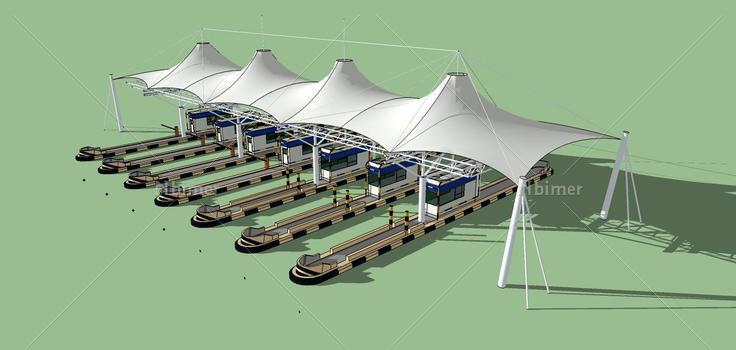 高速路收费站(76576)su模型下载