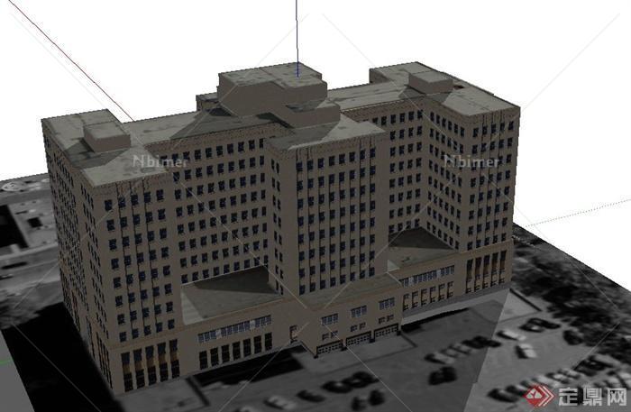现代某高层法院大楼建筑设计SU模型