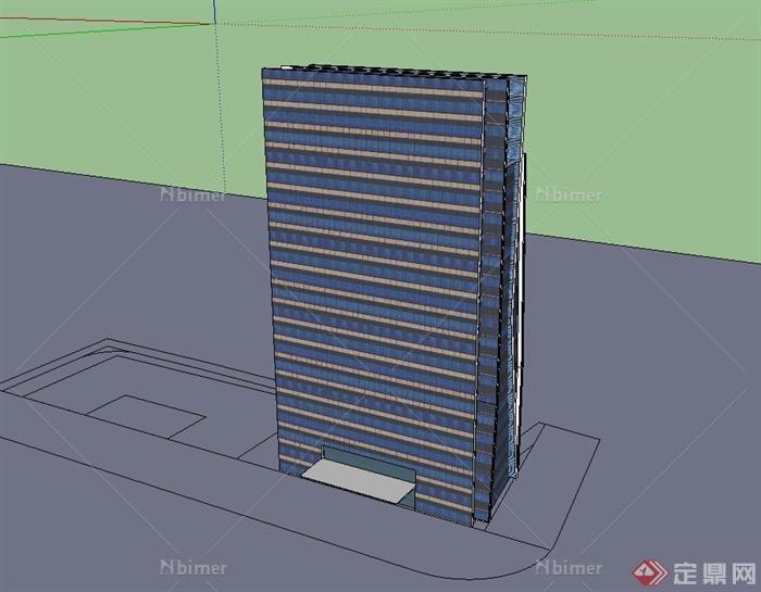 现代风格高层办公详细建筑楼设计su模型[原创]