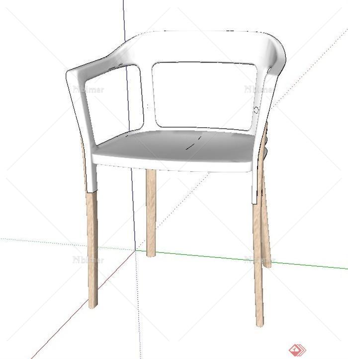 现代白色座椅设计SU模型[原创]