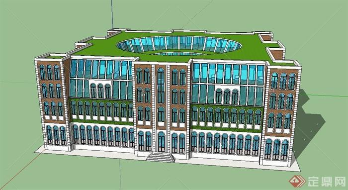 一所大学教学楼建筑设计SU模型