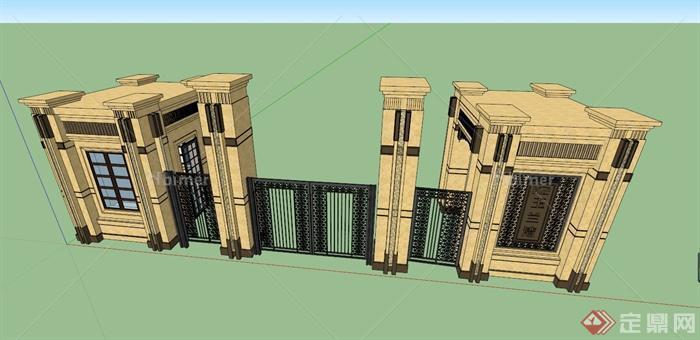欧式古典大门设计SU模型