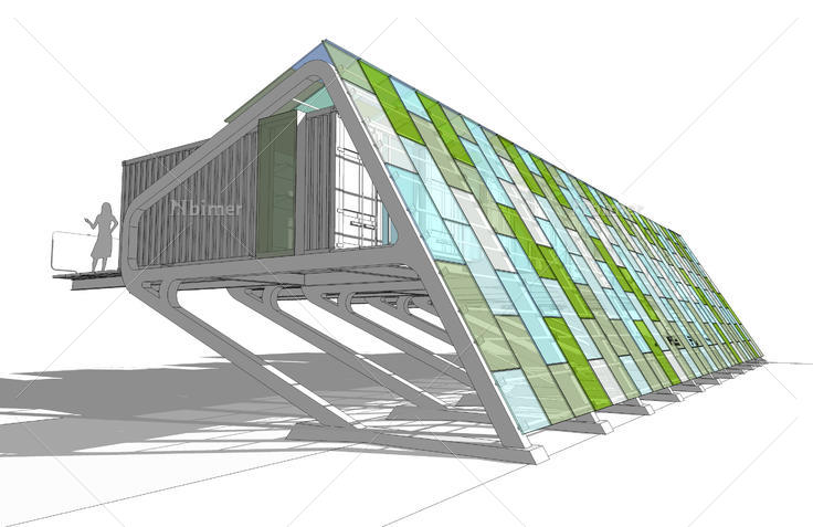 超现代风格钢结构阳光旅店建筑