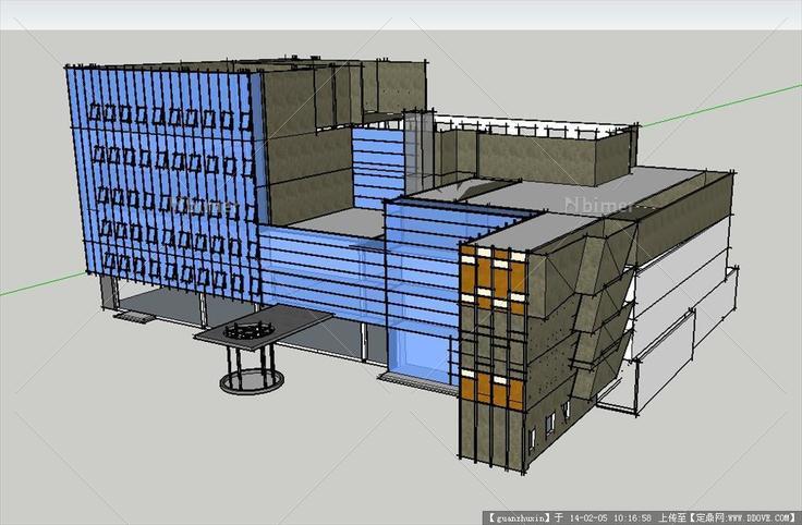 办公楼建筑体块SU模型