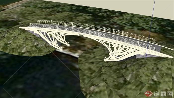 某欧式风格过河铁桥设计su模型
