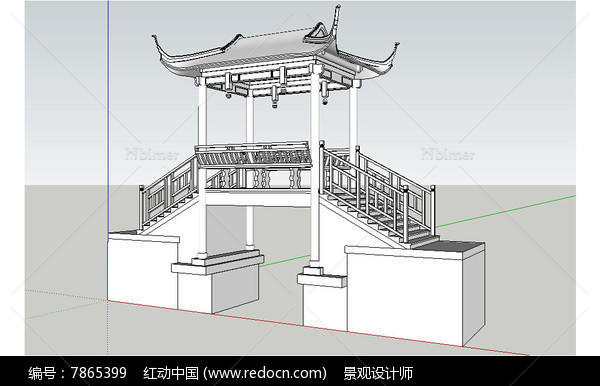 苏式古镇廊桥草图大师SU模型