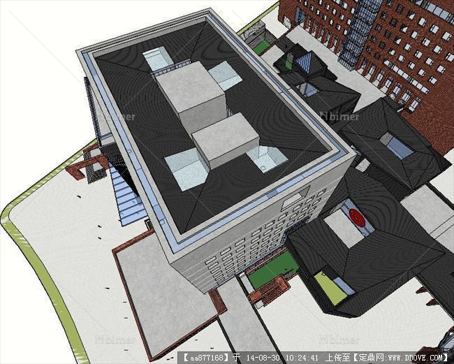某大学新校区图书馆+教学楼建筑设计精细sketchu
