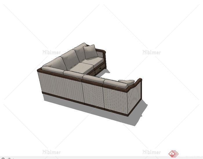 现代风格详细室内沙发设计SU模型[原创]