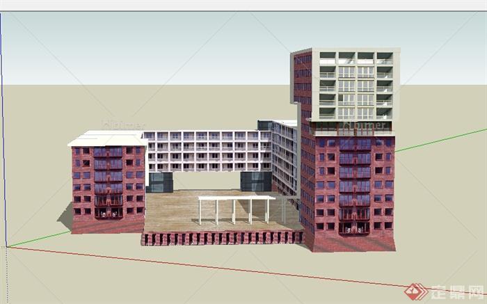 某教学建筑设计SU模型素材