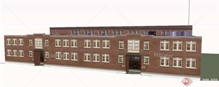 多层学院教学楼建筑设计SU模型