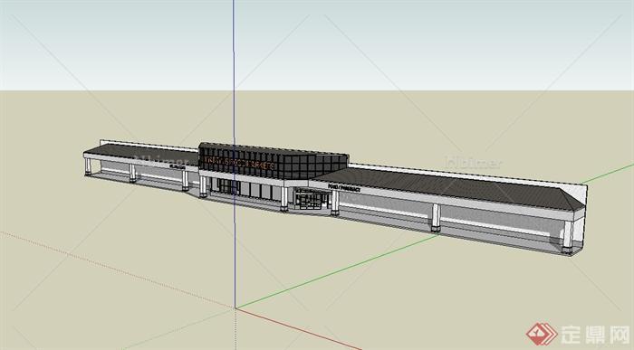 现代风格风格市场建筑入口构件设计su模型[原创]