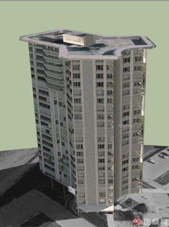 公寓楼建筑设计SU模型