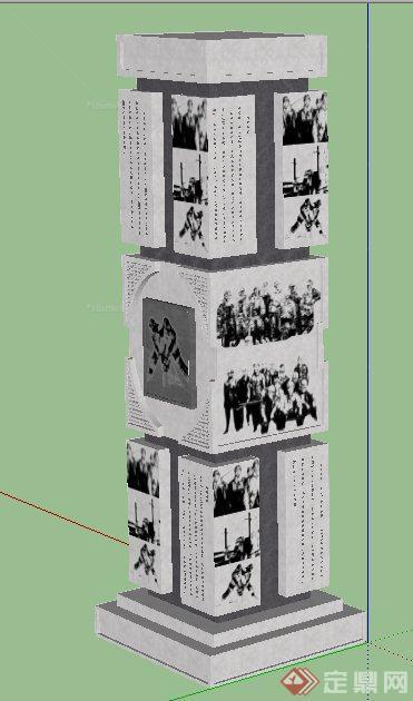 园林景观文化柱、景观柱su模型