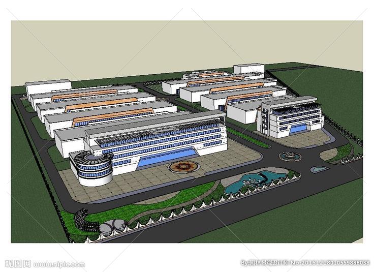 办公楼建筑草图大师SU模型图片