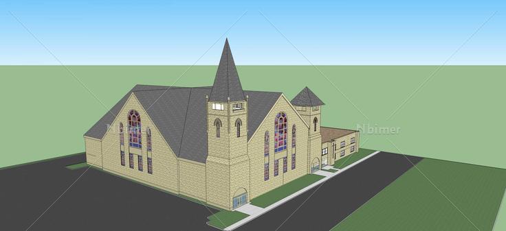 欧式风格教堂(60479)su模型下载