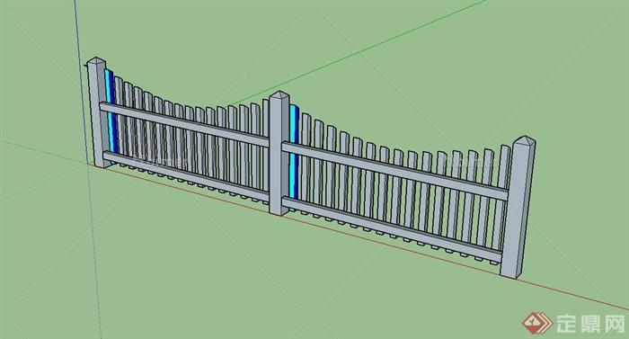 铁艺栅栏栏杆设计su模型