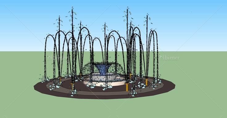 景观-喷水池(79317)su模型下载