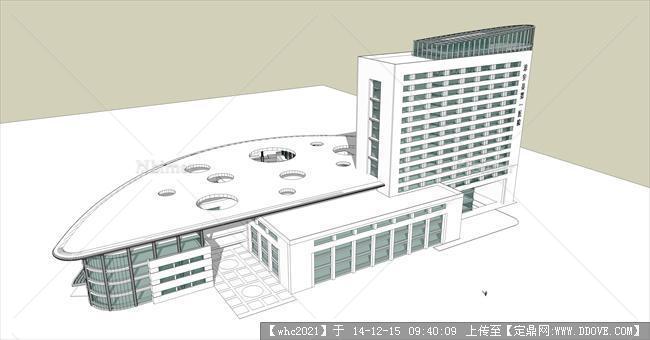 某县第一医院建筑设计su精致模型