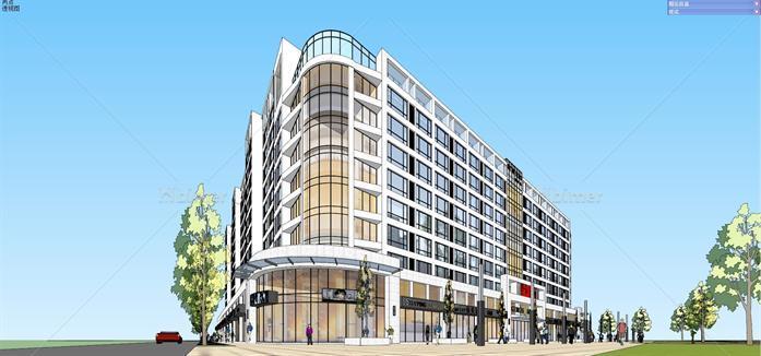现代风格住宅公寓及商业广场综合体建筑设计方案