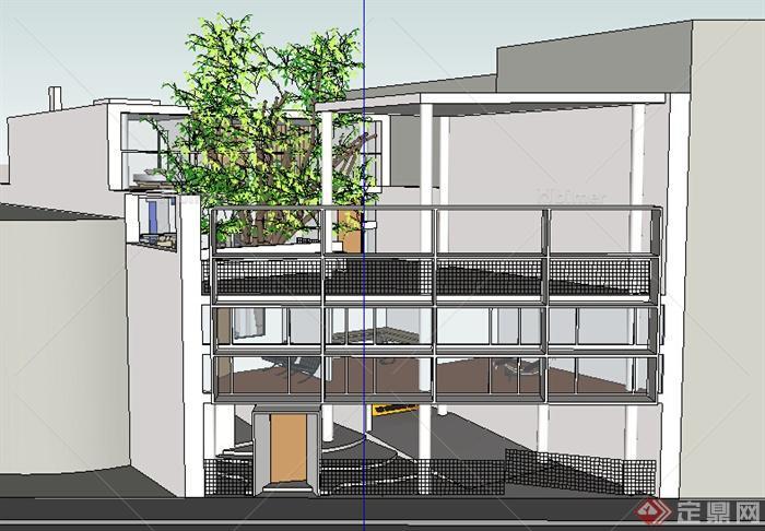 某多层特色居住建筑设计SU模型