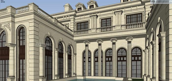欧式新古典私人会馆建筑设计su模型[原创]