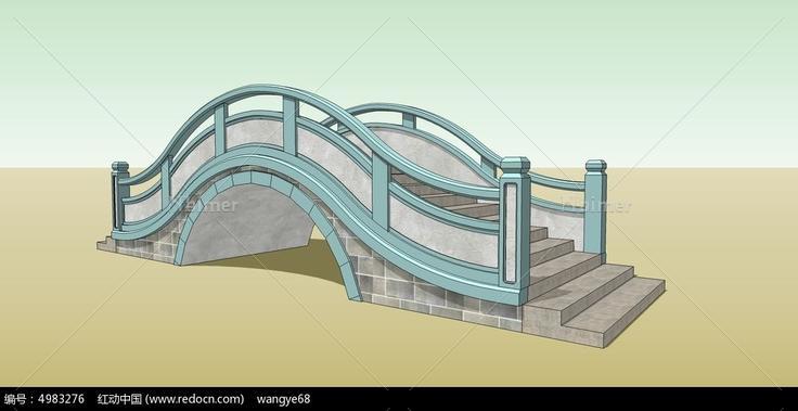园林景观桥SU模型