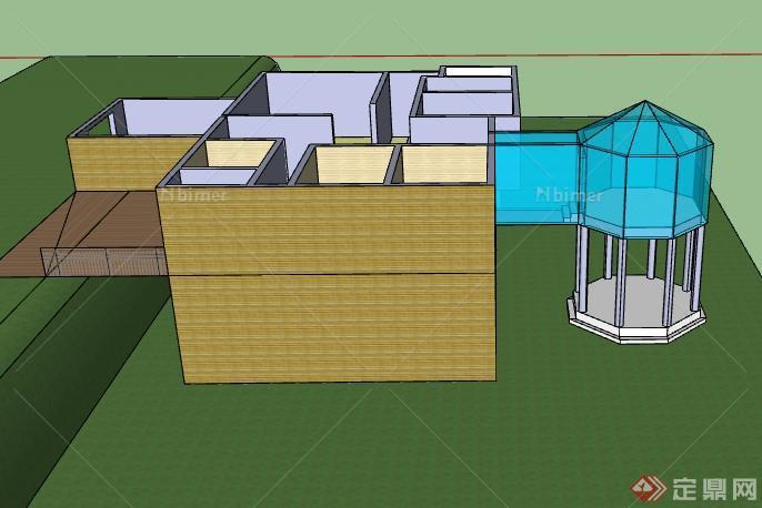 某别墅建筑框架设计SU模型