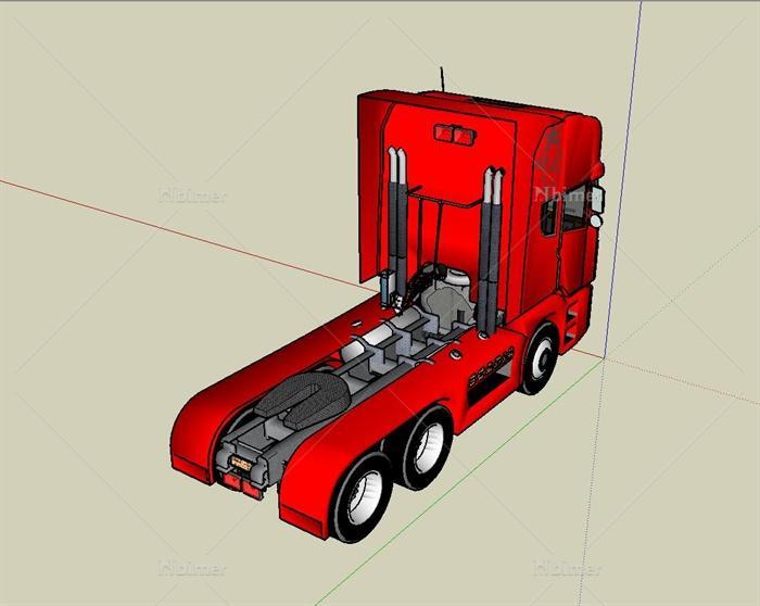 卡车头su模型