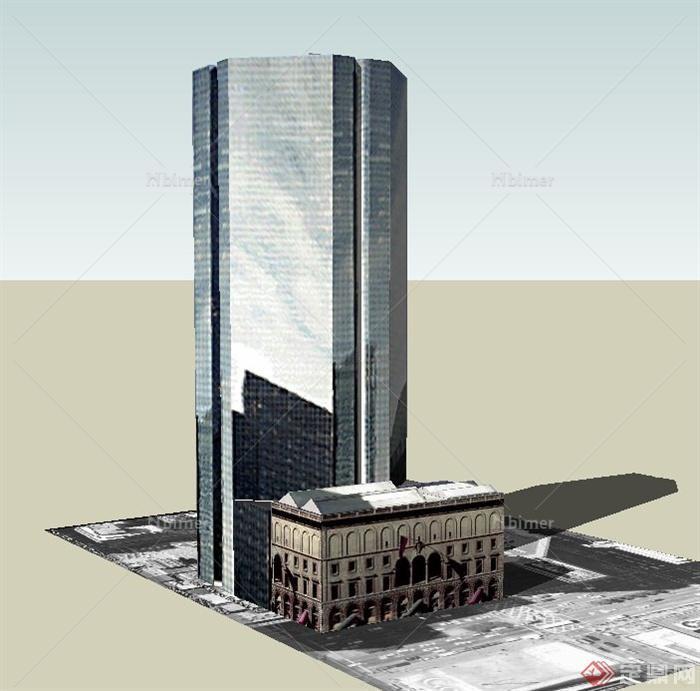 某高层组合式酒店建筑设计SU模型