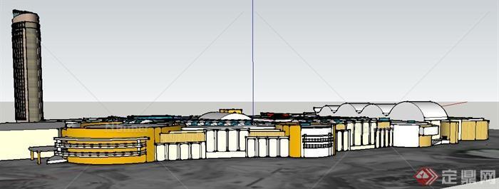 现代城市商业中心建筑设计su模型