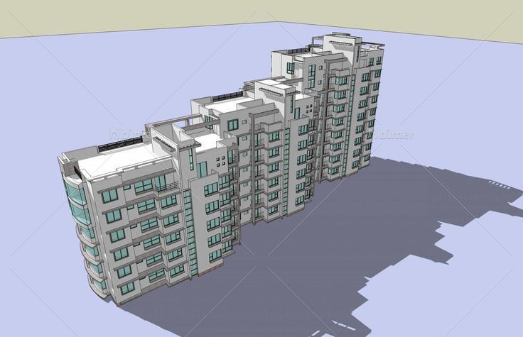 现代住宅楼(41245)su模型下载