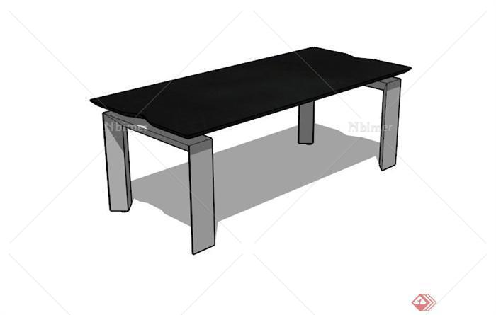 现代简约黑色桌子设计SU模型[原创]