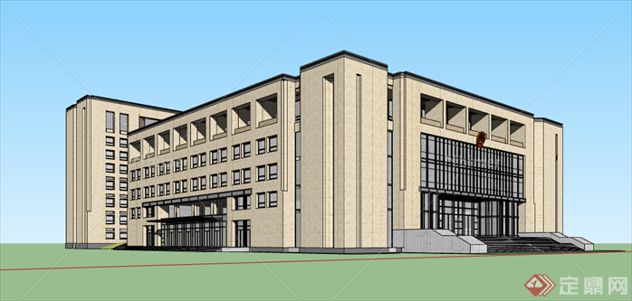 政府办公法院建筑设计方案sketchup模型[原创]