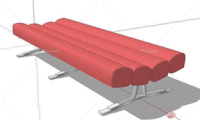 条形简易沙发设计SU模型