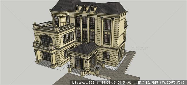 法式会所别墅建筑设计方案su模型