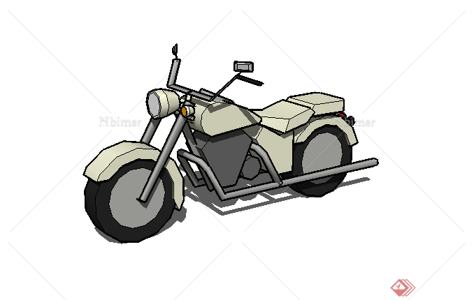 某现代风格摩托车SU模型素材