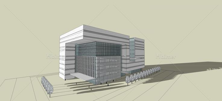 现代风格办公楼(55387)su模型下载